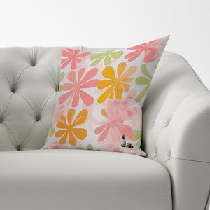 Yellow And Pink Flowers Cushions - Pink / 45cm by Warren Reed - Designer