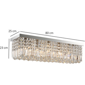 HOMCOM Crystal Ceiling Light Square Chandelier - Silver by HOMCOM