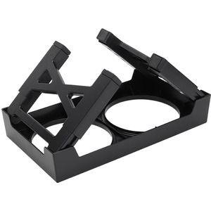 Double Dog Bowl Feeder with Adjustable Foldable Stand - Black / 2x Standard Bowls by Livingandhome