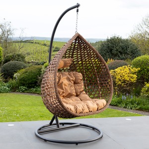 Henley Single Swing Egg Pod Chair - Brown - Brown by Artemis Home