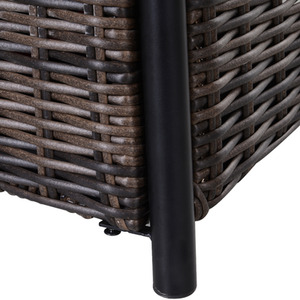 Outsunny Rattan Fire Pit Gas Burner Patio Heater - Brown Wicker, Black Frame by Outsunny