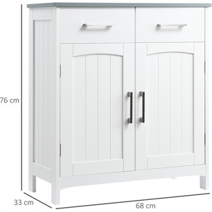 kleankin Bathroom Floor Cabinet Free Standing Storage Cupboard with 2 Drawers - White by kleankin