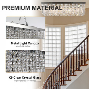 HOMCOM Crystal Ceiling Light Square Chandelier - Silver by HOMCOM
