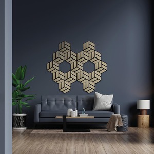 Hex Acoustic Wall Panel Shape - Light Oak by Kraus