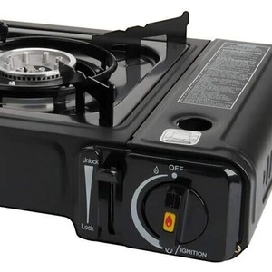 Portable Camping Gas Stove Single Hob - Black by Garden Mile