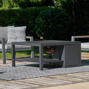 Cosiflow Metal Fire Pit Table for Garden - Anthracite / 100cm by Pacific Lifestyle