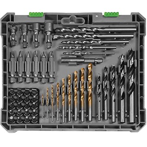 MYLEK 50 Piece Drill Bit And Screwdriver Accessory Set with Storage Case - Black by Mylek