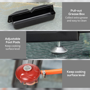 Outsunny Portable Gas BBQ Plancha Grill with 2 Burners - Silver by Outsunny