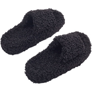 Soft Plush Open-Toe Cotton Slippers by Livingandhome