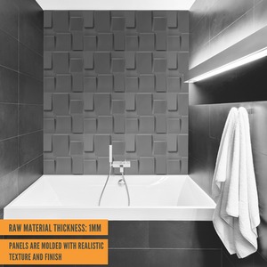 3D Wall Panels with Adhesive Included, Geometric Squares Design by NOVECRAFTO