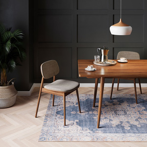 Blue Vintage Washable Rug by The Rug House