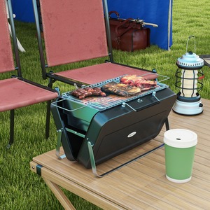 Outsunny Mini Suitcase Charcoal Barbecue Grill - Black by Outsunny