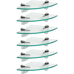 Floating Glass Corner Shelf - 20cm - Chrome / 6 by Harbour Housewares