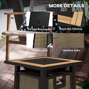 Outsunny 50,000 BTU Gas Fire Pit Table - Brown by Outsunny