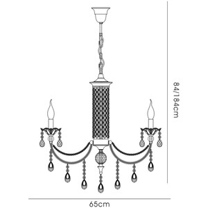 Leana Ceiling Pendant Chandelier 6 Light Satin Nickel, Crystal - Satin Nickel