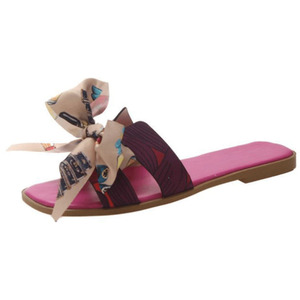 Summer Slip-on Sandals with Bow