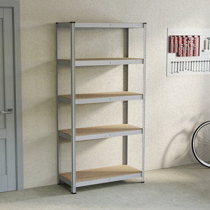 5 Tier Heavy Duty Adjustable Steel Garage Shelving Unit - 875kg Weight Capacity - Galvanised / 30cm by Vida Designs