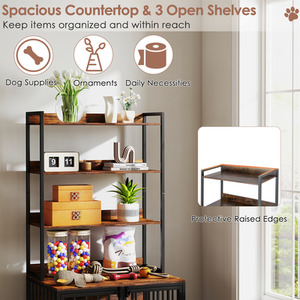 Chew-Resistant Dog Cage - Brown by Costway