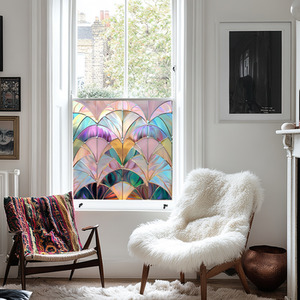 Jacurso Art Deco Stained Glass Privacy Window Film by Creative Printing Solutions