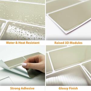 Walplus 3D Glossy Tile Stickers by WALPLUS