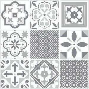 Floor Tiles Self-Adhesive Vinyl Flooring Kitchen Bathroom - Grey / Moroccan by D-C-Fix