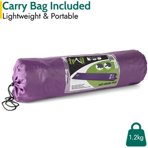 Single Self Inflating Camping Mat 3cm - Purple by Trail