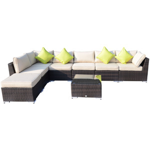 Outsunny 8 Piece Rattan Sofa Garden Furniture Set - Brown by Outsunny