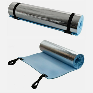 Aluminium Foil Camping Insulated Mat - Silver & Blue by Garden Mile