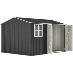 BIRCHTREE Garden Shed with Window - Anthracite / 10x8ft by BIRCHTREE