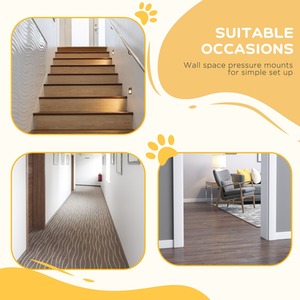 PawHut Adjustable Metal Pet Gate Safety Barrier - White / 74 - 80 cm / 94cm by PawHut