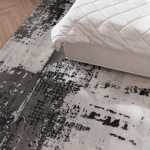 Silver Grey Modern Distressed Abstract Area Rug by The Rug House