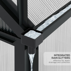 Outsunny Polycarbonate Walk-In Aluminium Garden Greenhouse - Grey, Clear / 6x6ft by Outsunny