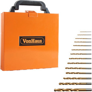 99 Piece HSS Metal Drill Bit Set with Carry Case - Orange by VonHaus