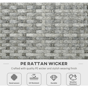 Outsunny 6 Seater Rattan Garden Furniture Set - Grey by Outsunny