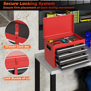 2-in-1 Rolling Tool Chest - Red & Black by Costway