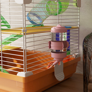 Pawhut 5 Tier Hamster Cage Carrier Habitat with Exercise Wheels, Green - Orange by Pawhut