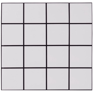 Livingandhome 10pcs Self-Adhesive Lattice Wall Tiles - White + Black / 4 * 4 grids by Livingandhome