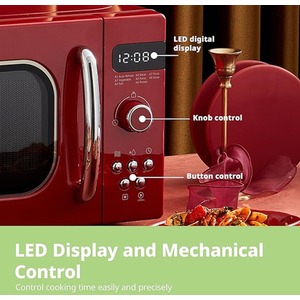 800W 20L Retro Microwave Oven with LED Display by Comfee