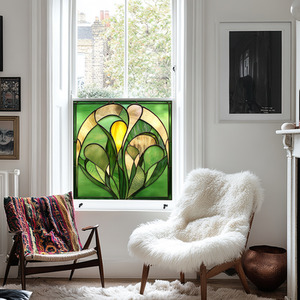 Cuvio Art Deco Stained Glass Privacy Window Film by Creative Printing Solutions