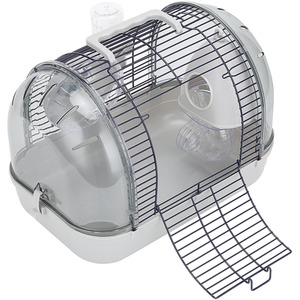 Portable Hamster Cage with Essential Living Facilities - Grey by Livingandhome