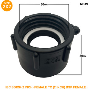 IBC S60x6 (2 inch) Female to (2 inch) BSP Female - Black / 0.08kg by DNA PACKAGING LTD