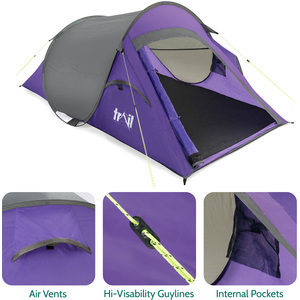 2 Person Pop Up Tent - Purple by Trail