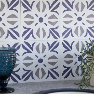 Cubia Blue Self-Adhesive Wall Tiles (6 Tiles) - Blue by d-c-fix