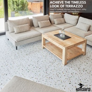 Vinyl Floor Tiles Self Adhesive Peel and Stick Floor Tiles Terrazzo Effect by NOVECRAFTO