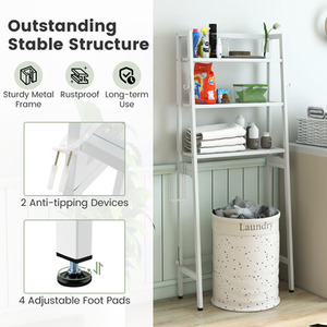 3-Tier Free Standing Above Toilet Rack Stand - White by Costway