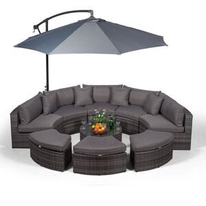Monaco Luxury Large Rattan Garden Sofa Set - Grey by Giardino