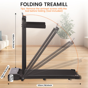 2 in 1 Foldable Home Fitness Walking Running Treadmill