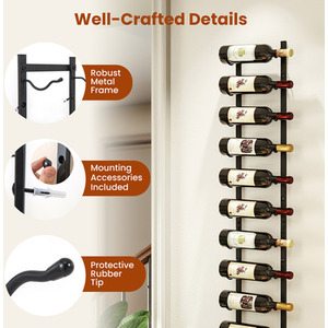 Hanging Wine Display Rack - Black by Costway