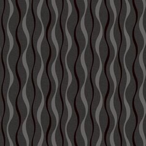 Ribbon Geo Wallpaper Geometric Pattern Modern - Black by Arthouse