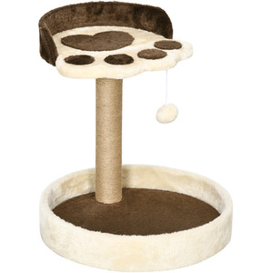 PawHut Cat Tower with Sisal Cat Scratching Post, Cat Claw Shape - Brown by PawHut